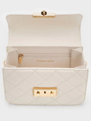 Charles & Ke*th - Alva Quilted Chain-Handle Bag - Cream