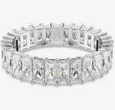 Swar*vski - Cristallo ring Baguette cut, White, Silver-tone finish - 5693407 / 5693410
