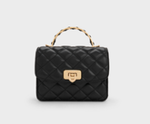 Charles & Ke*th - Cressida Quilted Top Handle Bag With Bag Charms - Gift Box - Black
