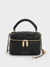 Charles & Ke*th - Arwen Quilted Top Handle Vanity Bag - Black