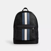 C*ACH - West Backpack In Signature Canvas With Varsity Stripe