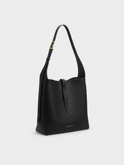 Charles & Ke*th - Beryl Belted Hobo Bag - Black