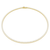 Swar*vski - Matrix Tennis necklace Round cut, White, gold finish - 5681795