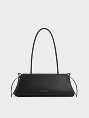 Charles & Ke*th - Hazel Bow Elongated Trapeze Shoulder Bag - Black