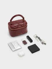 Charles & Ke*th - Arwen Quilted Vanity Bag - Burgundy