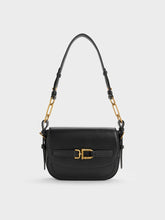 Charles & Ke*th - Gwynne Metallic-Accent Saddle Bag - Black