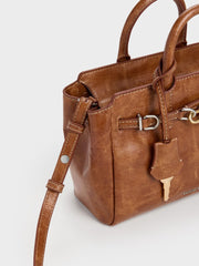 Charles & Ke*th - Mini Delfina Belted Tote Bag - Distressed Tan