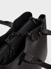 Charles & Ke*th - Cameron Double Top Handle Bag - Ultra-Matte Black