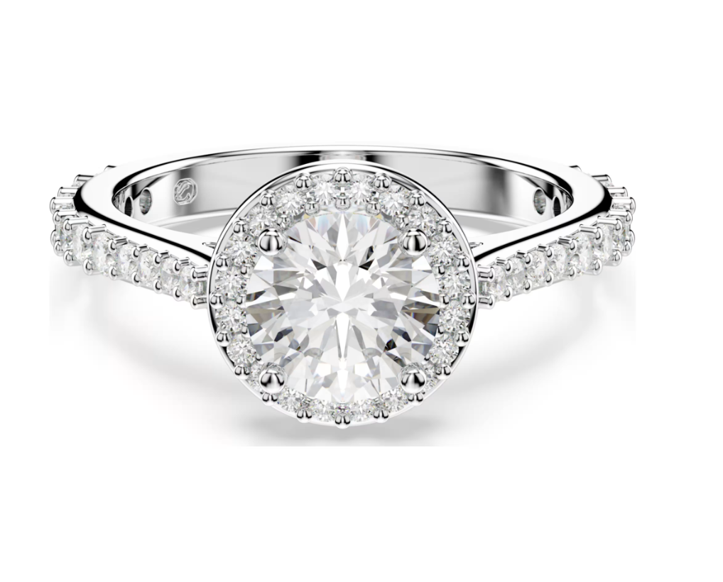 Swar*vski - Una Angelic ring Round cut, White, Silver-tone finish - 5717927 / 5636267 / 5642622