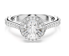 Swar*vski - Una Angelic ring Round cut, White, Silver-tone finish - 5717927 / 5636267 / 5642622