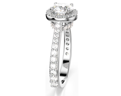 Swar*vski - Una Angelic ring Round cut, White, Silver-tone finish - 5717927 / 5636267 / 5642622