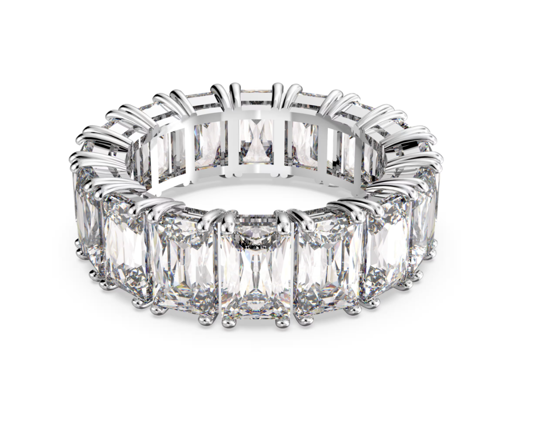 Swar*vski - Matrix Vittore ring Rectangular cut, White, Rhodium plated - 5562129 / 5572689 / 5562129 / 5572686