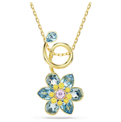 Swar*vski - Idyllia pendant Mixed cuts, Flower, Blue, Gold-tone plated - 5709029 / 5721326