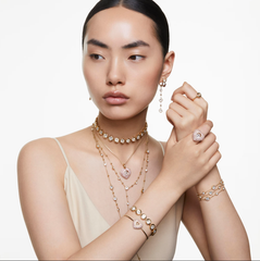 Swar*vski - Imber strandage Round cut, White, Gold-tone plated - 5680091