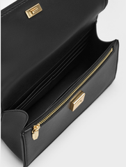 Charles & Ke*th - Arlet Belted Top Handle Bag - Black