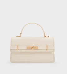 Charles & Ke*th - Arlet Belted Top Handle Bag - Cream