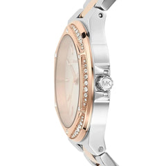 Michael K*rs - Lenn*x Quartz Crystal White Dial Two-tone Ladies Watch - MK6989