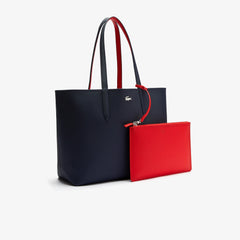 Lacost* - Anna Reversible Tote with Pouch - Black/Red