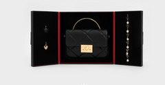 Charles & Ke*th -Quilted top-handle bag - Black with Gift box