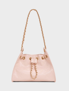 Charles & Ke*th -Duo Quilted Drawstring Bucket Bag - Pink