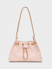 Charles & Ke*th -Duo Quilted Drawstring Bucket Bag - Pink