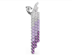 Swar*vski - Matrix clip earrings Colour gradient, Round cuts, Purple, Rhodium plated - 5705831