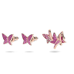 Swar*vski - Idyllia Lilia stud earrings Butterfly, Pink, Rose gold-tone plated - 5636428 / 5378694