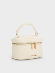 Charles & Ke*th - Arwen Quilted Top Handle Vanity Bag - Cream