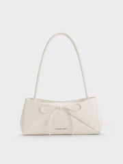 Charles & Ke*th -  Hazel Bow Panelled Shoulder Bag - Cream
