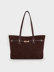 Charles & Ke*th - Arlet Double-Handle Belted Tote Bag - Espresso Brown