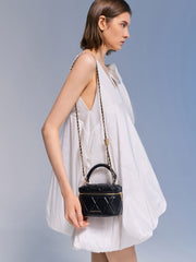 Charles & Ke*th - Arwen Quilted Top Handle Vanity Bag - Black