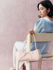 Charles & Ke*th -  Hazel Bow Panelled Shoulder Bag - Soft Pink
