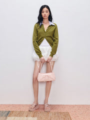Charles & Ke*th -  Hazel Bow Panelled Shoulder Bag - Soft Pink