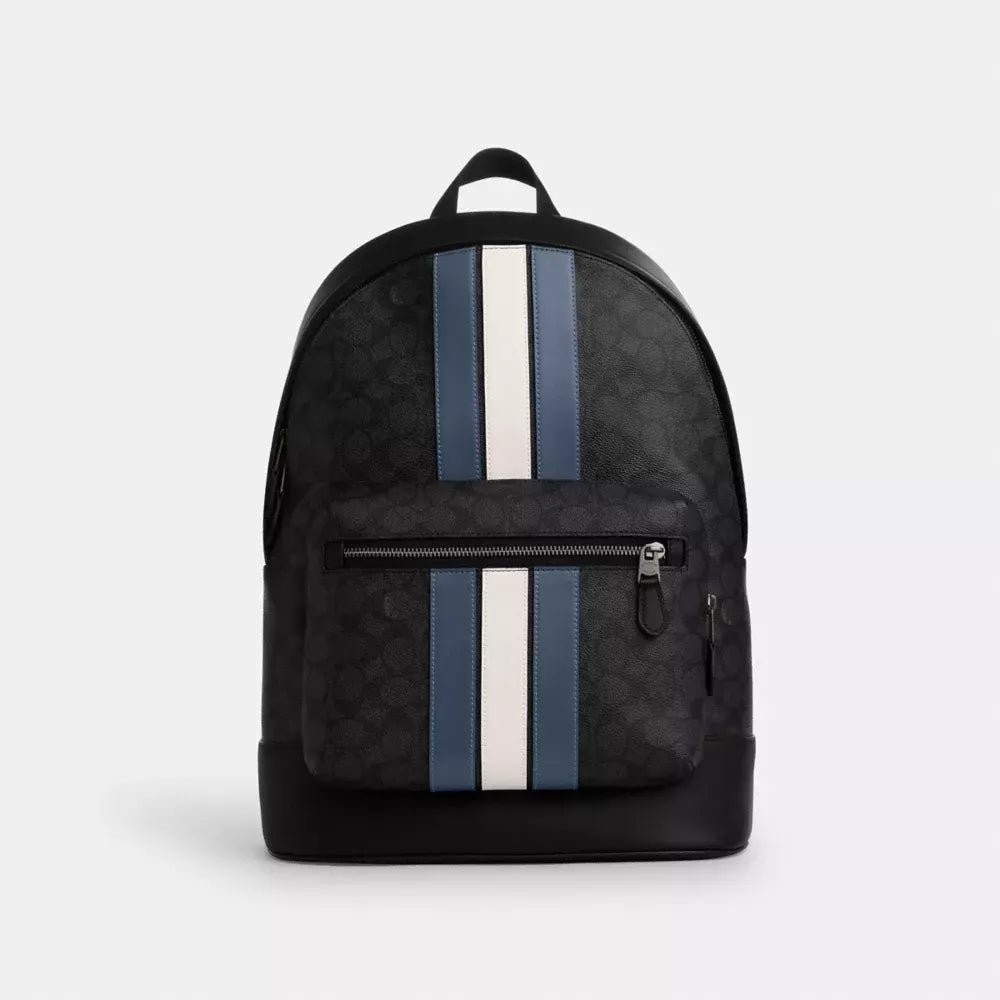 C*ACH - West Backpack In Signature Canvas With Varsity Stripe