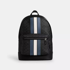 C*ACH - West Backpack In Signature Canvas With Varsity Stripe