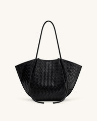J* PE* - Nal* Wide Weave Texture Tote Bag - Black