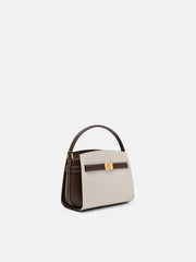 PEDR*  Belted Canvas Handbag - Dark Brown Canvas