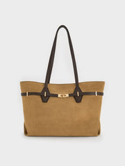 Charles & Ke*th - Arlet Double-Handle Belted Tote Bag - Sahara Sand