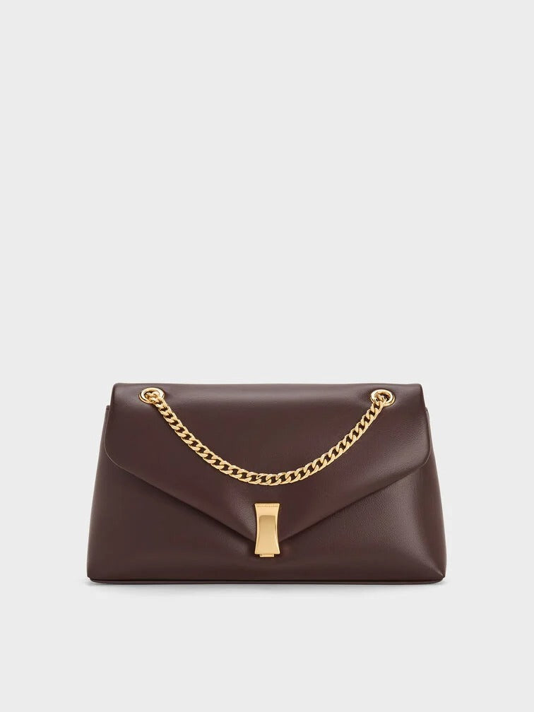 Charles & Ke*th - Lilibet Chain-Strap Bag - Plum