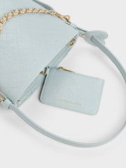 Charles & Ke*th - Duo Quilted Chain Bucket Bag - Sea Salt Blue