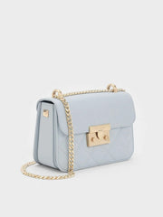 Charles & Ke*th - Alva Quilted Chain-Handle Bag - Sea Salt Blue