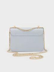 Charles & Ke*th - Alva Quilted Chain-Handle Bag - Sea Salt Blue