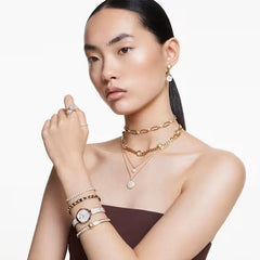 Swar*vski - Idyllia open ring Crystal pearl, Shell, White, Gold-tone plated - 5683951