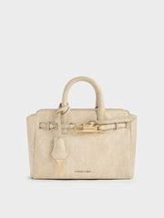 Charles & Ke*th -  Mini Delfina Belted Tote Bag - Sand