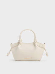 Charles & Ke*th - Sammie Knotted-Handle Wavy Tote Bag - Cream