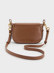 Charles & Ke*th - Gwynne Metallic-Accent Crossbody Bag - Chocolate