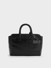 Charles & Ke*th -  Mini Delfina Belted Tote Bag - Noir