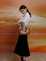Charles & Ke*th -  Mini Delfina Belted Tote Bag - Distressed Tan