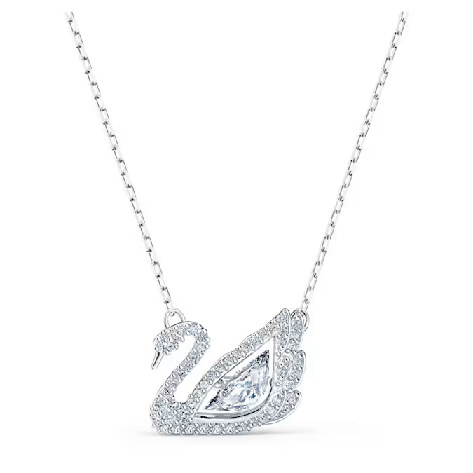 Swar*vski - Swan necklace Dancing swan, White, Rhodium plated